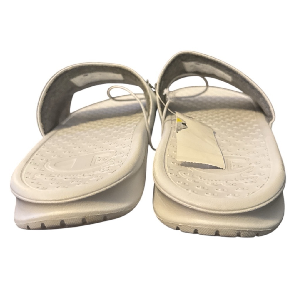 CHAMPION Super Slide Split Script White & Rainbow Womens Slide Sandals - Picture 4 of 6